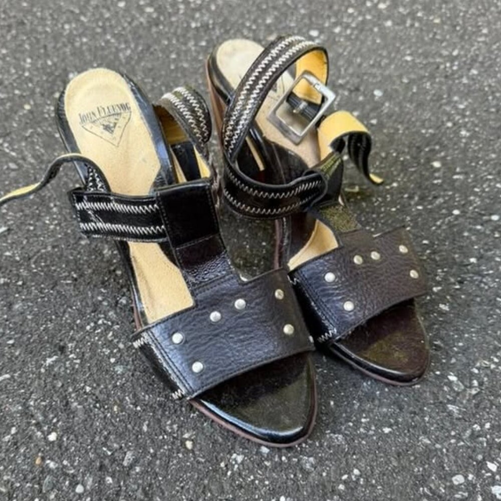 Black Fluevog Strappy Sandals - Size 6